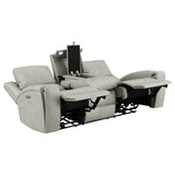 Brickston Gray Triple Power Reclining Sofa from Coaster - Luna Furniture