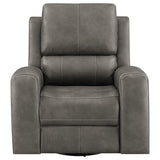 Brickston Charcoal Triple Power Swivel Glider Recliner from Coaster - Luna Furniture