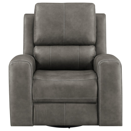 Brickston Charcoal Triple Power Swivel Glider Recliner from Coaster - Luna Furniture