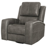 Brickston Charcoal Triple Power Swivel Glider Recliner from Coaster - Luna Furniture