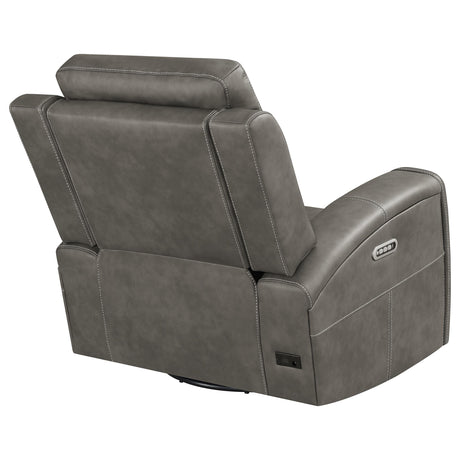 Brickston Charcoal Triple Power Swivel Glider Recliner from Coaster - Luna Furniture
