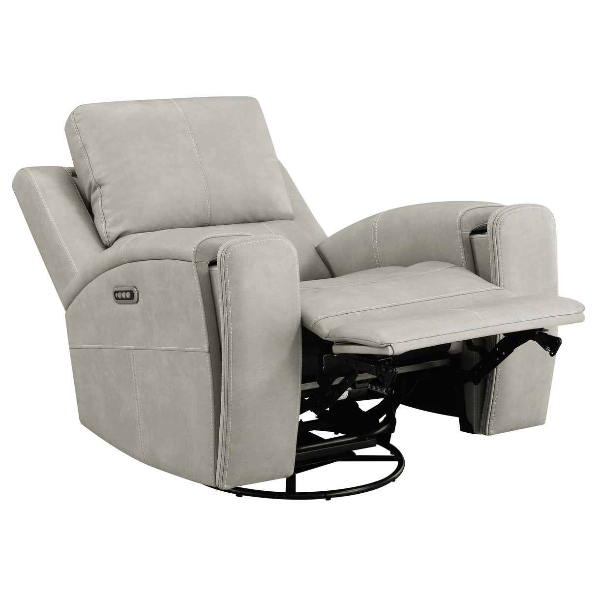 Brickston Gray Triple Power Swivel Glider Recliner from Coaster - Luna Furniture