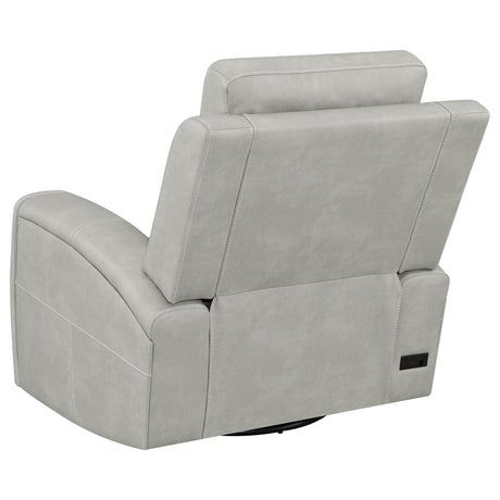 Brickston Gray Triple Power Swivel Glider Recliner from Coaster - Luna Furniture