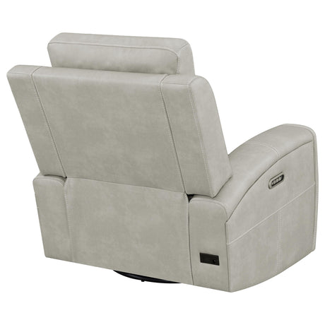 Brickston Gray Triple Power Swivel Glider Recliner from Coaster - Luna Furniture