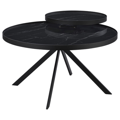Briggs Black 2-Piece Round Coffee and End Table Set from Coaster - Luna Furniture