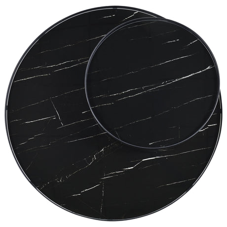 Briggs Black 2-Piece Round Coffee and End Table Set from Coaster - Luna Furniture