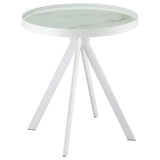 Briggs White 2-Piece Round Coffee and End Table Set from Coaster - Luna Furniture