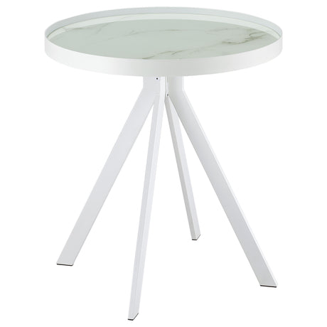 Briggs White 2-Piece Round Coffee and End Table Set from Coaster - Luna Furniture