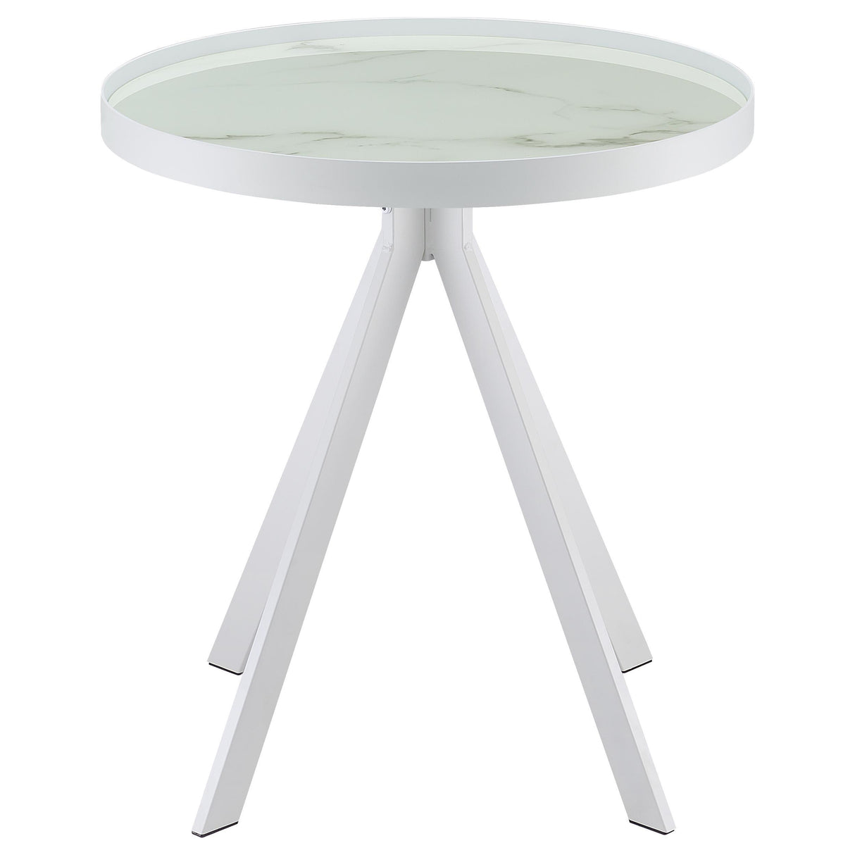 Briggs White 2-Piece Round Coffee and End Table Set from Coaster - Luna Furniture