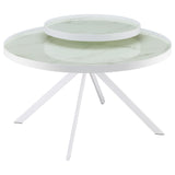 Briggs White 2-Piece Round Coffee and End Table Set from Coaster - Luna Furniture