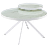 Briggs White 2-Piece Round Coffee and End Table Set from Coaster - Luna Furniture
