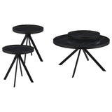 Briggs Black 3-Piece Round Coffee and End Table Set from Coaster - Luna Furniture