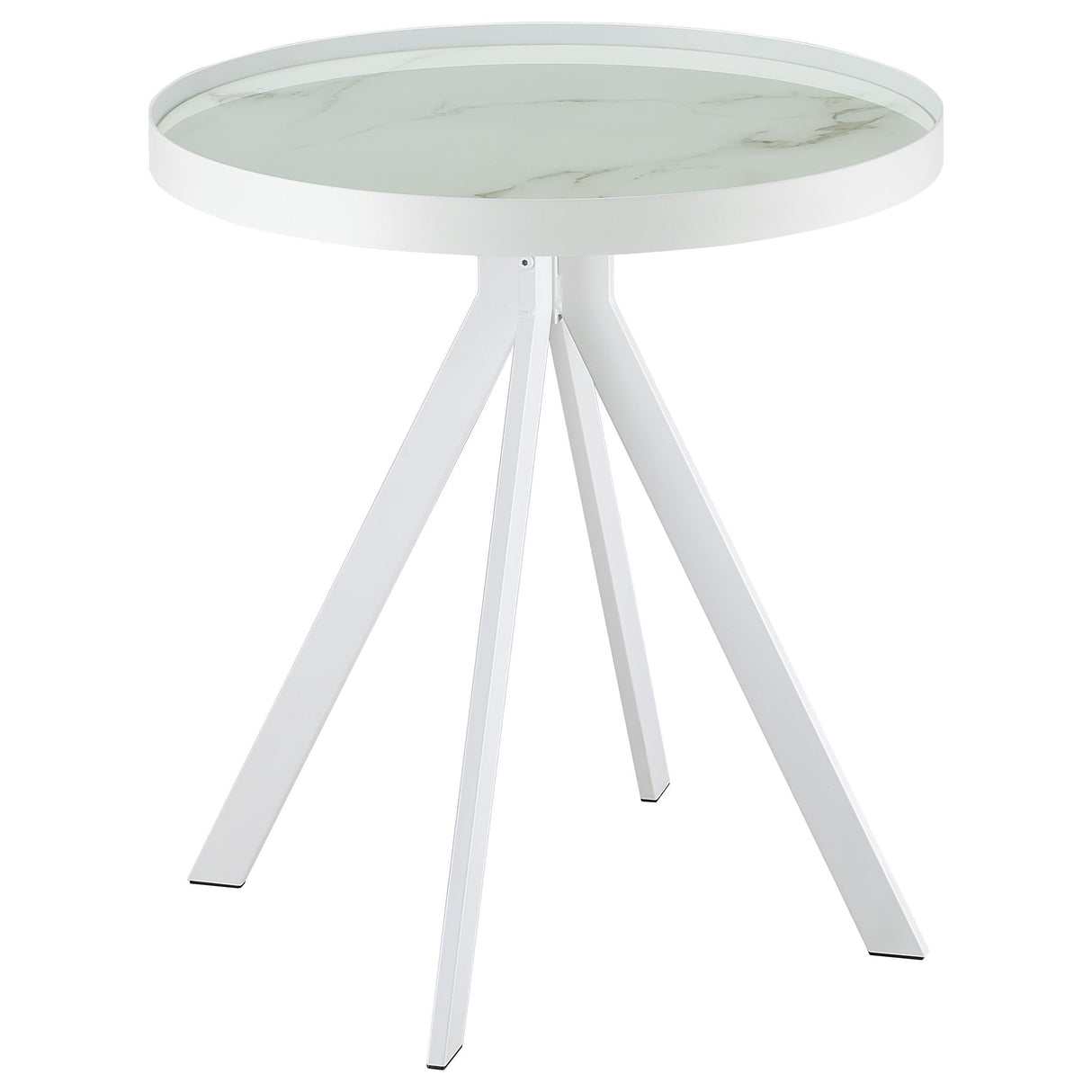 Briggs White 3-Piece Round Coffee and End Table Set from Coaster - Luna Furniture