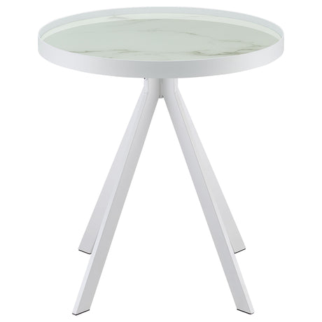 Briggs White 3-Piece Round Coffee and End Table Set from Coaster - Luna Furniture