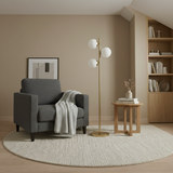 Brilliance Modern Gold Brush Floor Lamp, Opal Glass Shades and Round Metal Base from Ashcroft Furniture - Luna Furniture