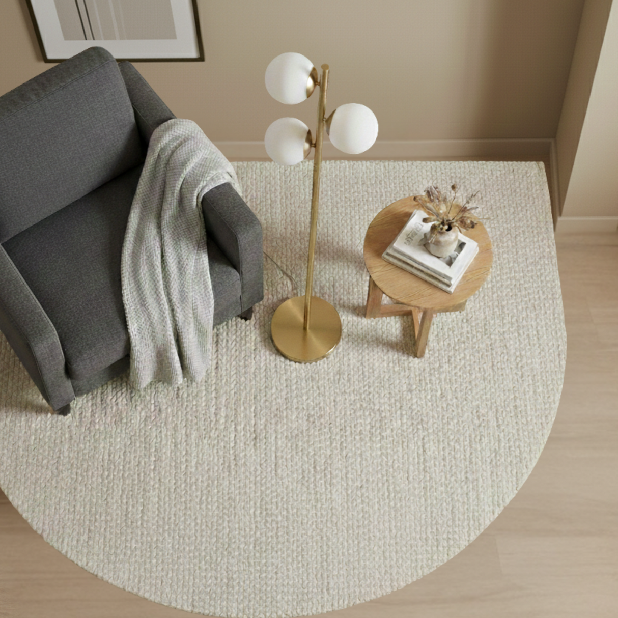 Brilliance Modern Gold Brush Floor Lamp, Opal Glass Shades and Round Metal Base from Ashcroft Furniture - Luna Furniture