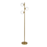 Brilliance Modern Gold Brush Floor Lamp, Opal Glass Shades and Round Metal Base from Midinmod - Luna Furniture
