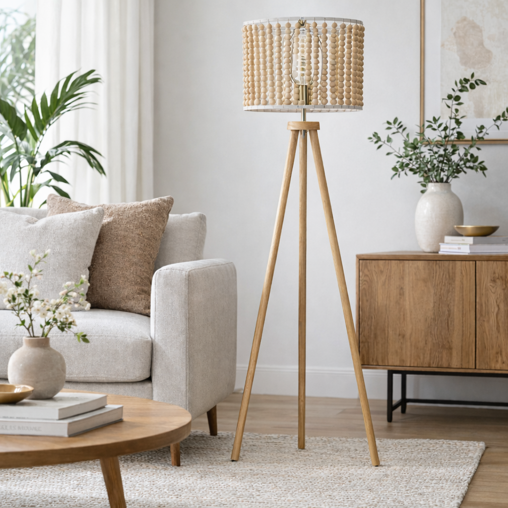 Brillo Three Legged Floor Lamp Natural from Ashcroft Furniture - Luna Furniture