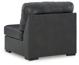 Brindley Pier Fog Armless Chair from Ashley - Luna Furniture