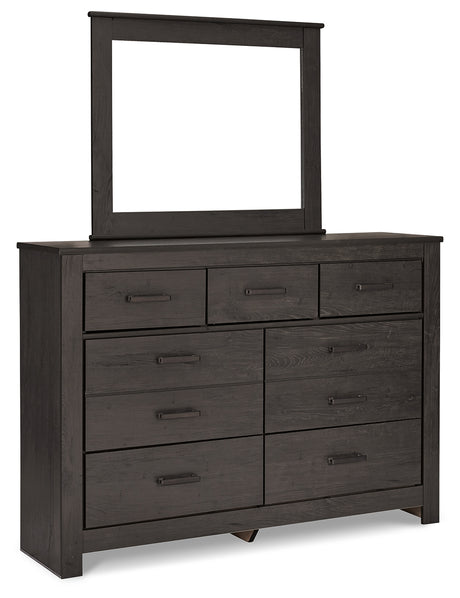 Brinxton Charcoal Dresser, Mirror and Nightstand from Ashley - Luna Furniture