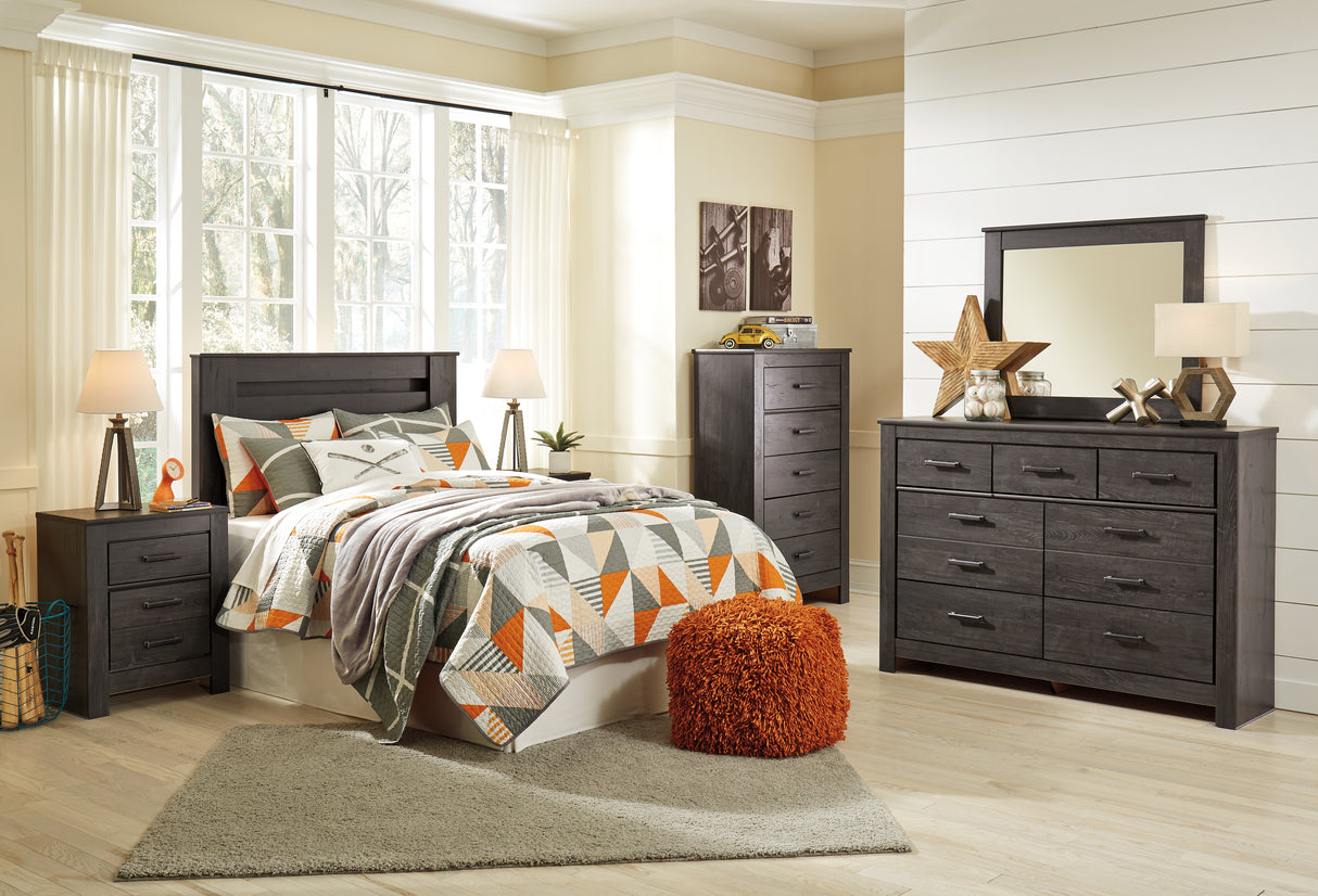 Brinxton Full Panel Headboard Bed with Dresser in Charcoal from Ashley - Luna Furniture