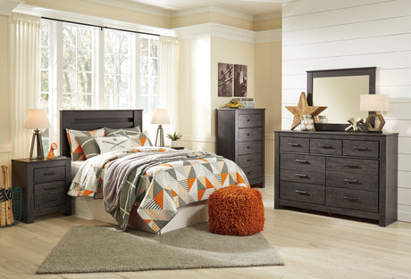 Brinxton Full Panel Headboard Bed with Dresser in Charcoal from Ashley - Luna Furniture
