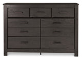 Brinxton Full Panel Headboard Bed with Dresser in Charcoal from Ashley - Luna Furniture
