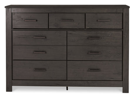 Brinxton Full Panel Headboard Bed with Dresser in Charcoal from Ashley - Luna Furniture