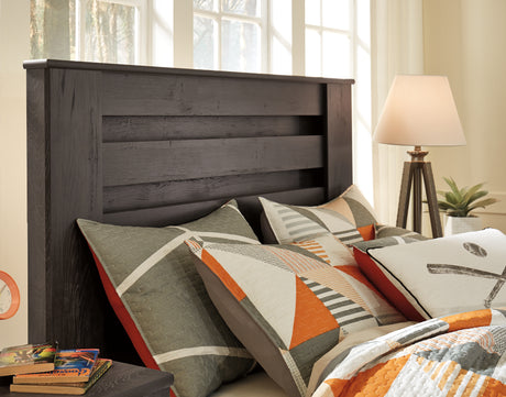 Brinxton Full Panel Headboard Bed with Mirrored Dresser, Chest and Nightstand in Charcoal from Ashley - Luna Furniture