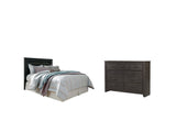 Brinxton King/California King Panel Headboard Bed with Dresser in Charcoal from Ashley - Luna Furniture