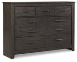 Brinxton King/California King Panel Headboard Bed with Dresser in Charcoal from Ashley - Luna Furniture