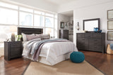 Brinxton King Panel Bed with Dresser in Charcoal from Ashley - Luna Furniture