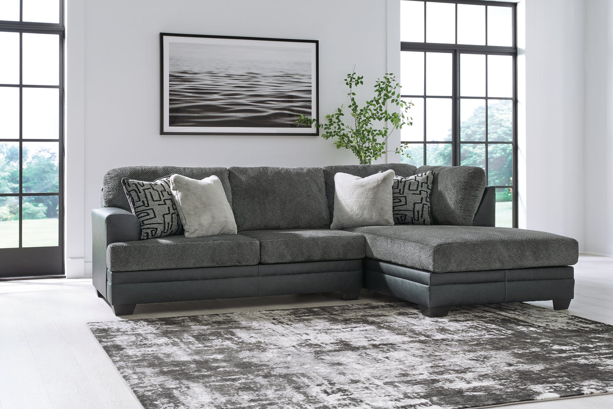 Brixley Pier Graphite 2-Piece Sectional with Chaise from Ashley - Luna Furniture