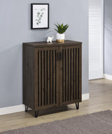 Brixton Smoked Oak 2-Door Entryway Shoe Storage Cabinets from Coaster - Luna Furniture