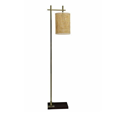 Brizo Bamboo Lampshade Floor Lamp Dark brown and Bronze from Ashcroft Furniture - Luna Furniture