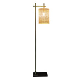 Brizo Bamboo Lampshade Floor Lamp Dark brown and Bronze from Ashcroft Furniture - Luna Furniture