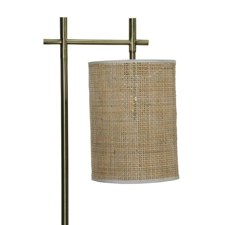 Brizo Bamboo Lampshade Floor Lamp Dark brown and Bronze from Ashcroft Furniture - Luna Furniture