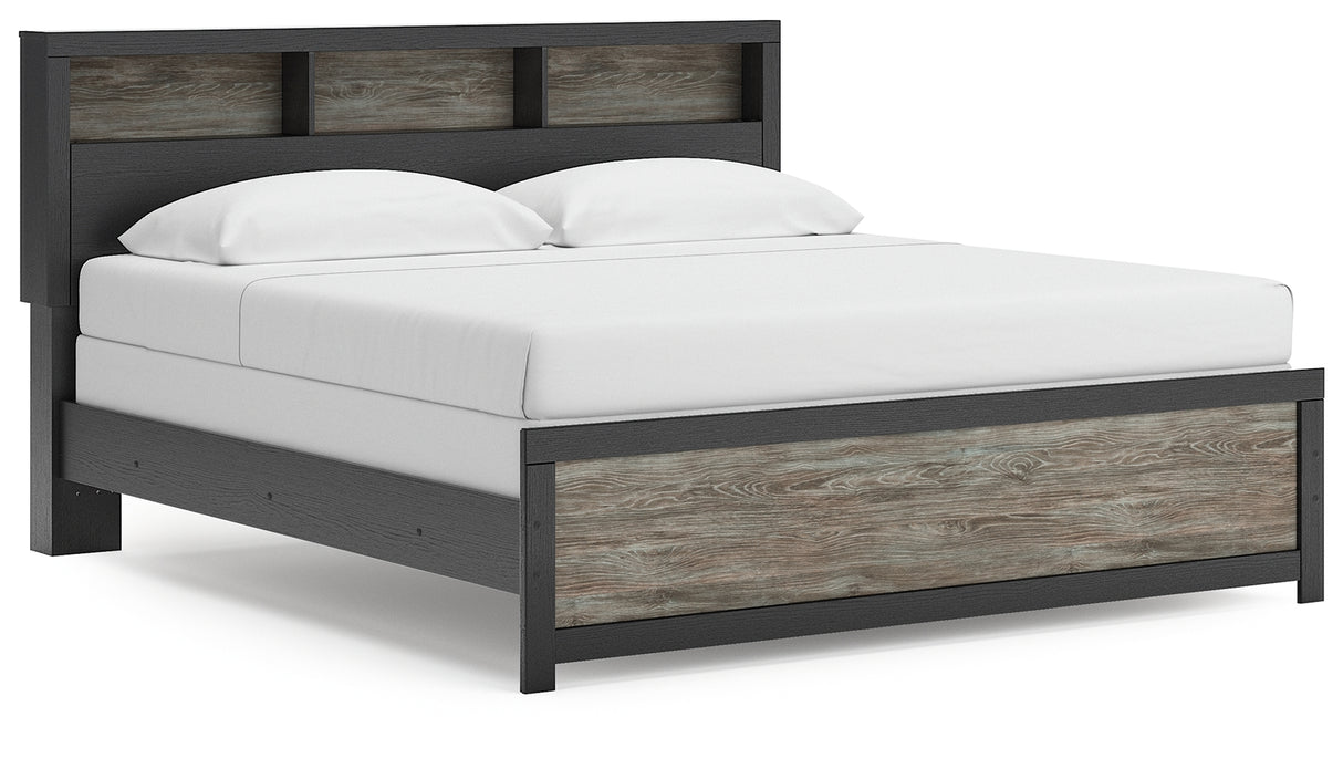 Broachmyn Black/Gray King Bookcase Panel Bed from Ashley - Luna Furniture