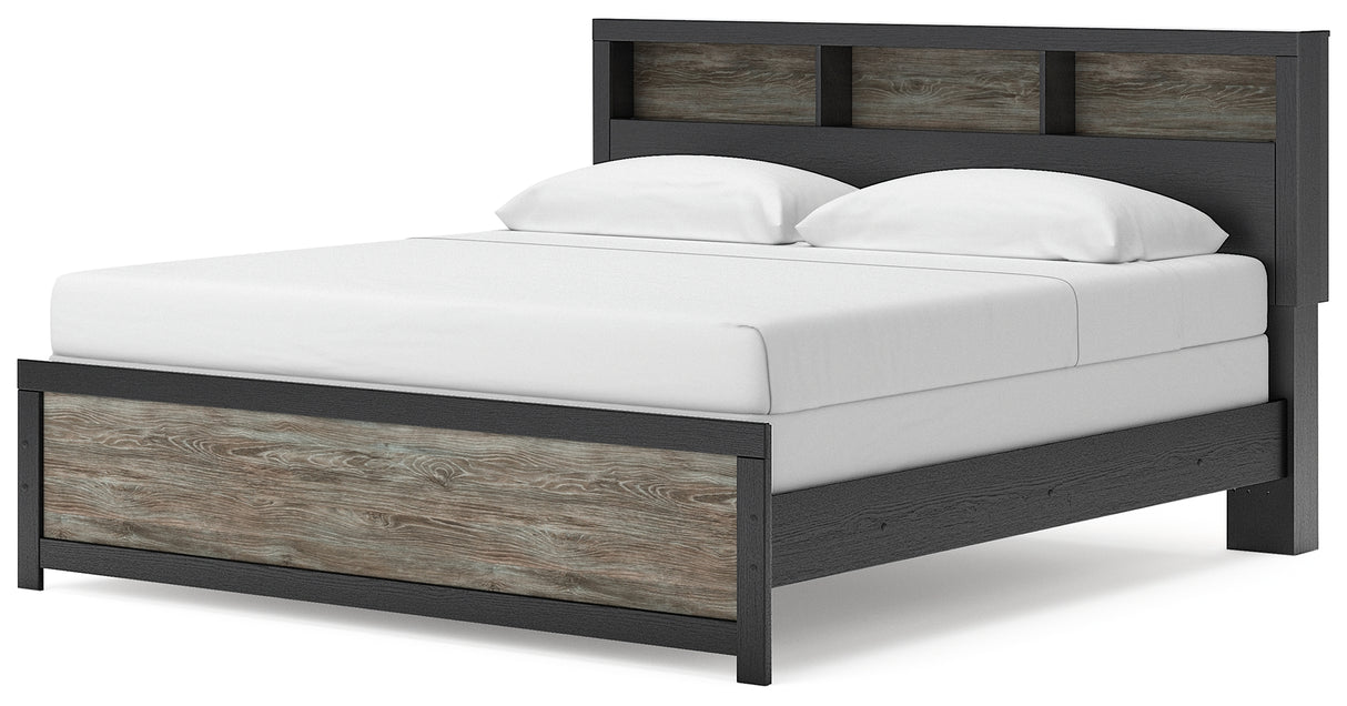 Broachmyn Black/Gray King Bookcase Panel Bed from Ashley - Luna Furniture