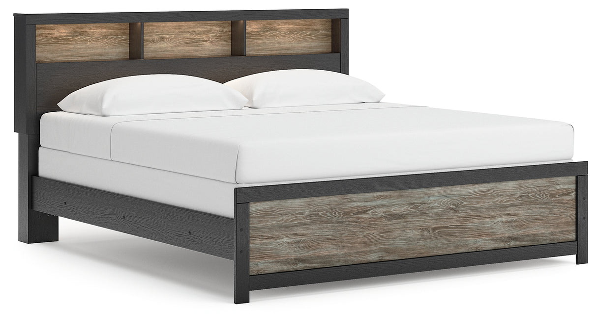 Broachmyn Black/Gray King Bookcase Panel Bed from Ashley - Luna Furniture