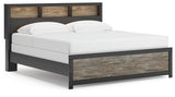 Broachmyn Black/Gray King Bookcase Panel Bed from Ashley - Luna Furniture