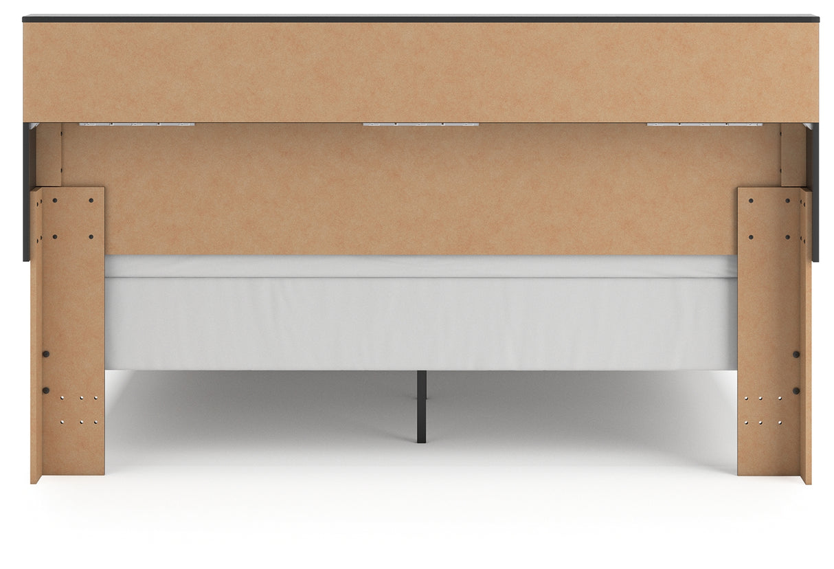 Broachmyn Black/Gray King Bookcase Panel Bed from Ashley - Luna Furniture
