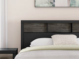 Broachmyn Black/Gray LED Bookcase Panel Bedroom Set from Ashley - Luna Furniture