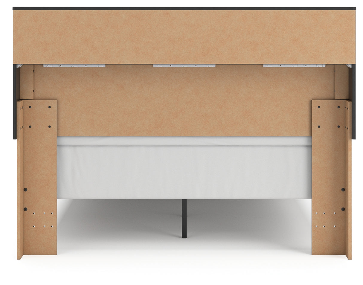 Broachmyn Black/Gray LED Bookcase Panel Bedroom Set from Ashley - Luna Furniture