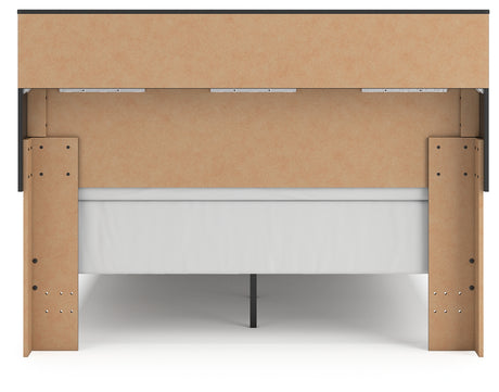 Broachmyn Black/Gray Queen Led Bookcase Panel Bed from Ashley - Luna Furniture