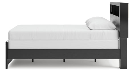 Broachmyn Black/Gray Queen Led Bookcase Panel Bed from Ashley - Luna Furniture