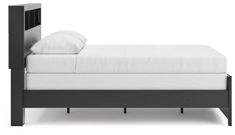 Broachmyn Black/Gray Queen Led Bookcase Panel Bed from Ashley - Luna Furniture