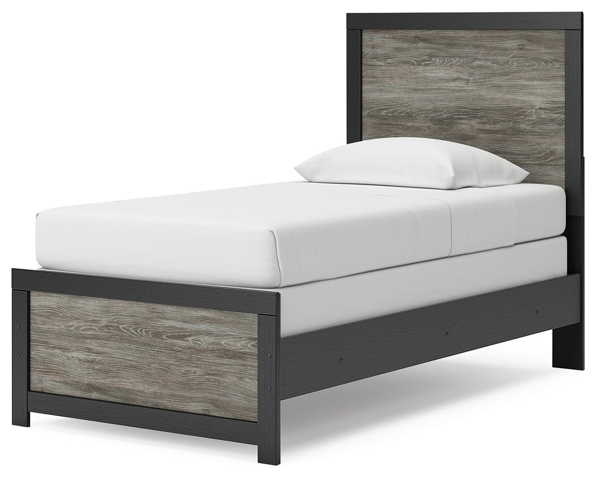 Broachmyn Black/Gray Twin Panel Bed from Ashley Furniture - Luna Furniture