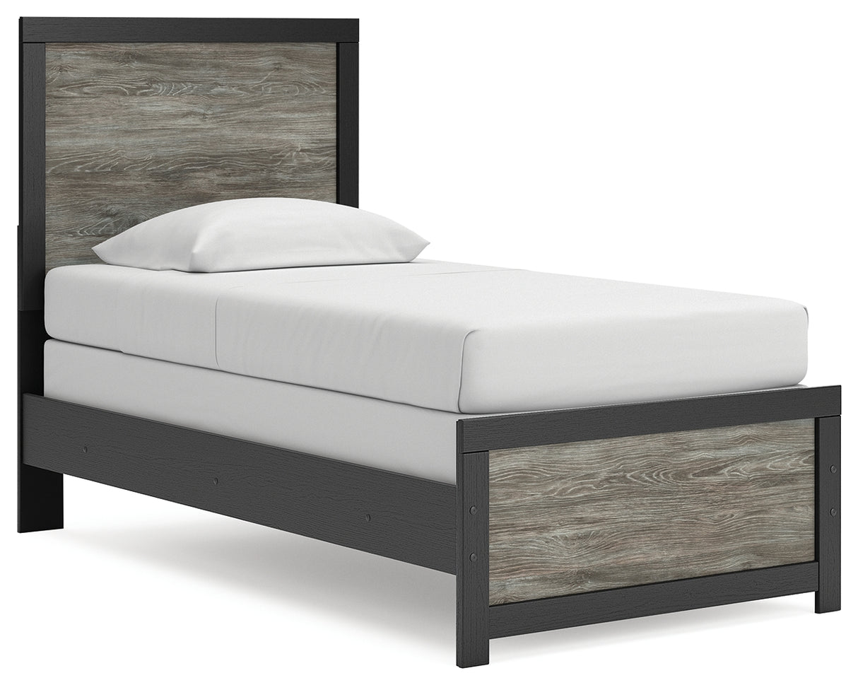 Broachmyn Black/Gray Twin Panel Bed from Ashley Furniture - Luna Furniture
