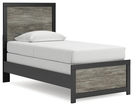 Broachmyn Black/Gray Twin Panel Bed from Ashley - Luna Furniture